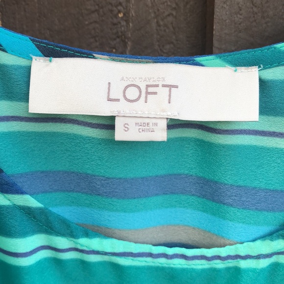 LOFT green and blue striped dress - Picture 4 of 7